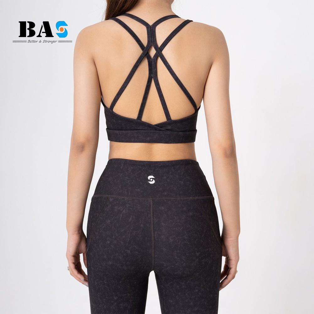 Bộ quần áo lửng tập yoga gym aerobic 4 dây đan lưng cách điệu phối legging nâng mông - SL210402