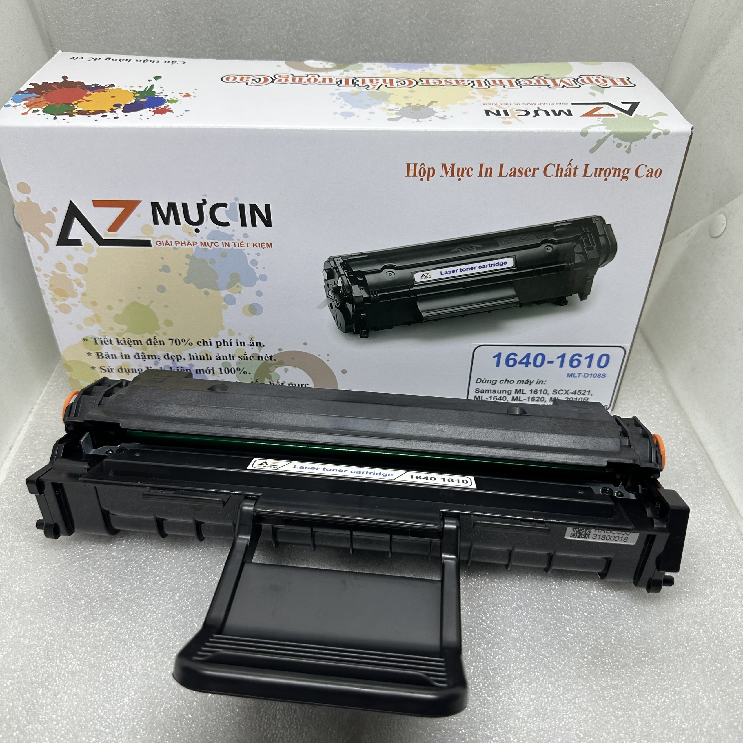 Hộp mực AZ 1610 1640 (D108) dùng cho máy in Samsung 1640 1610 2010 4521f Xerox 3124 - Hàng chính hãng