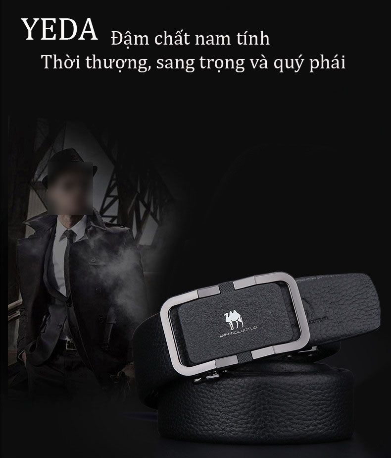Dây nịt nam thắt lưng nam công sở da PU khóa tự động mã Mã GZC-108 - kiểu dáng 2 - đen
