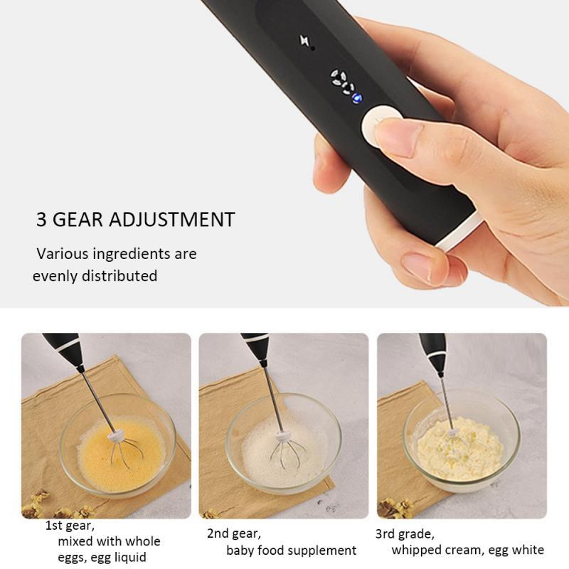 Mini 3 Tốc Độ Bọt Sữa Điện Trứng Be USB Sạc Cà Phê Uống Phối Cho Nhà Bếp Phụ Kiện Tiện Ích Thiết Bị bộ