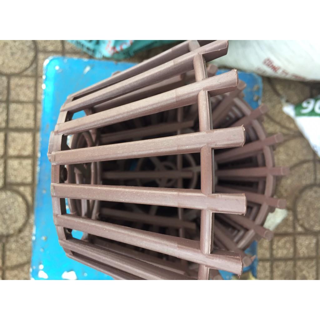 Combo 10 chậu nhựa giả gỗ 16cm