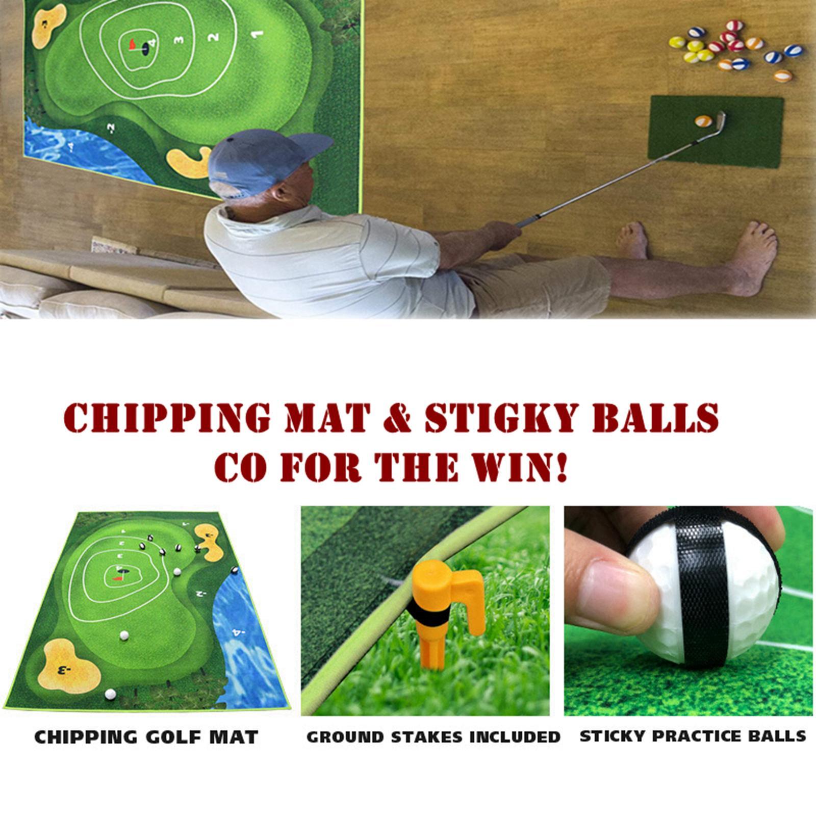 Golf Game Mat Golf Game Set Practice Mat with Chipping Mat Golf Training Aid