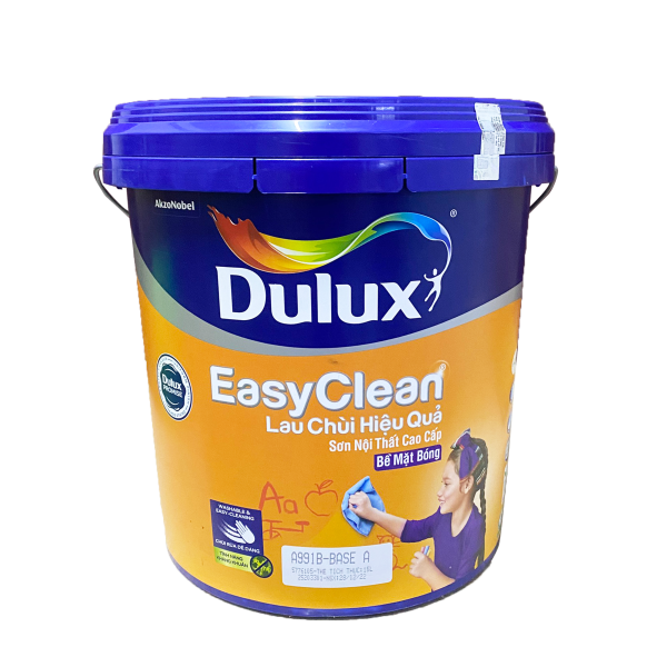 Sơn Nội Thất Dulux Easyclean Lau Chùi Hiệu Quả A991B Bóng Giúp Bề Mặt Đẹp Láng Mịn Dễ Lau Chùi Vượt Trội (MÀU TRẮNG)