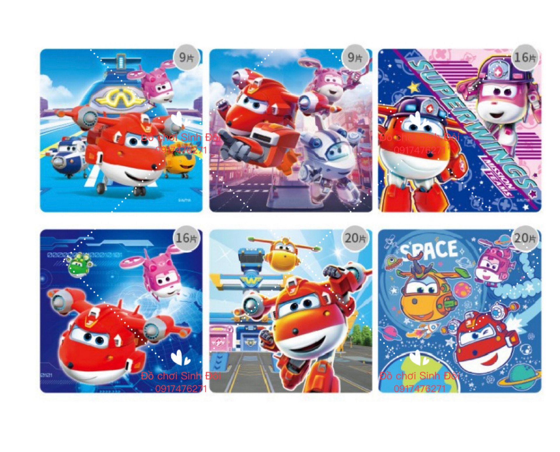 Bộ 6 tấm tranh ghép hình giấy mẫu bé trai ngẫu nhiên