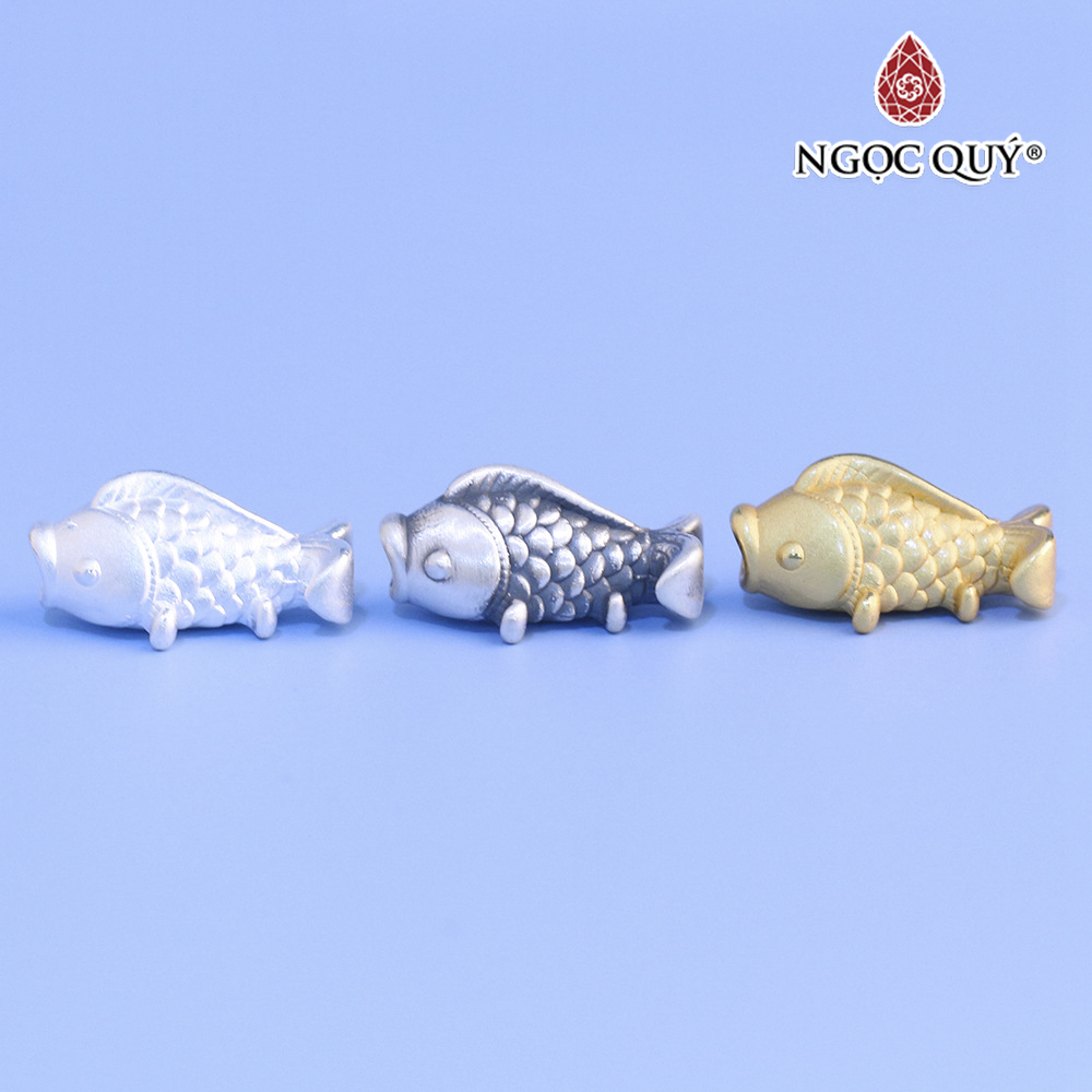 Hình ảnh Charm bạc cá chép xỏ ngang - Ngọc Quý Gemstones