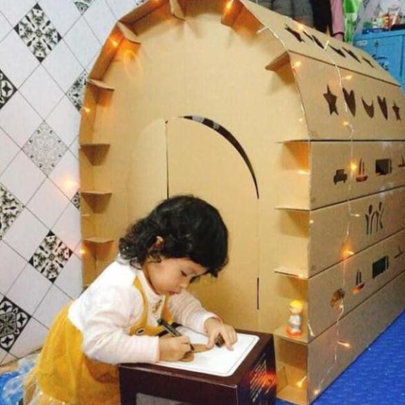 NHÀ GIẤY - NHÀ BẰNG BÌA CARTON - MÓN QUÀ TUYỆT VỜI CHO TUỔI THƠ CỦA BÉ