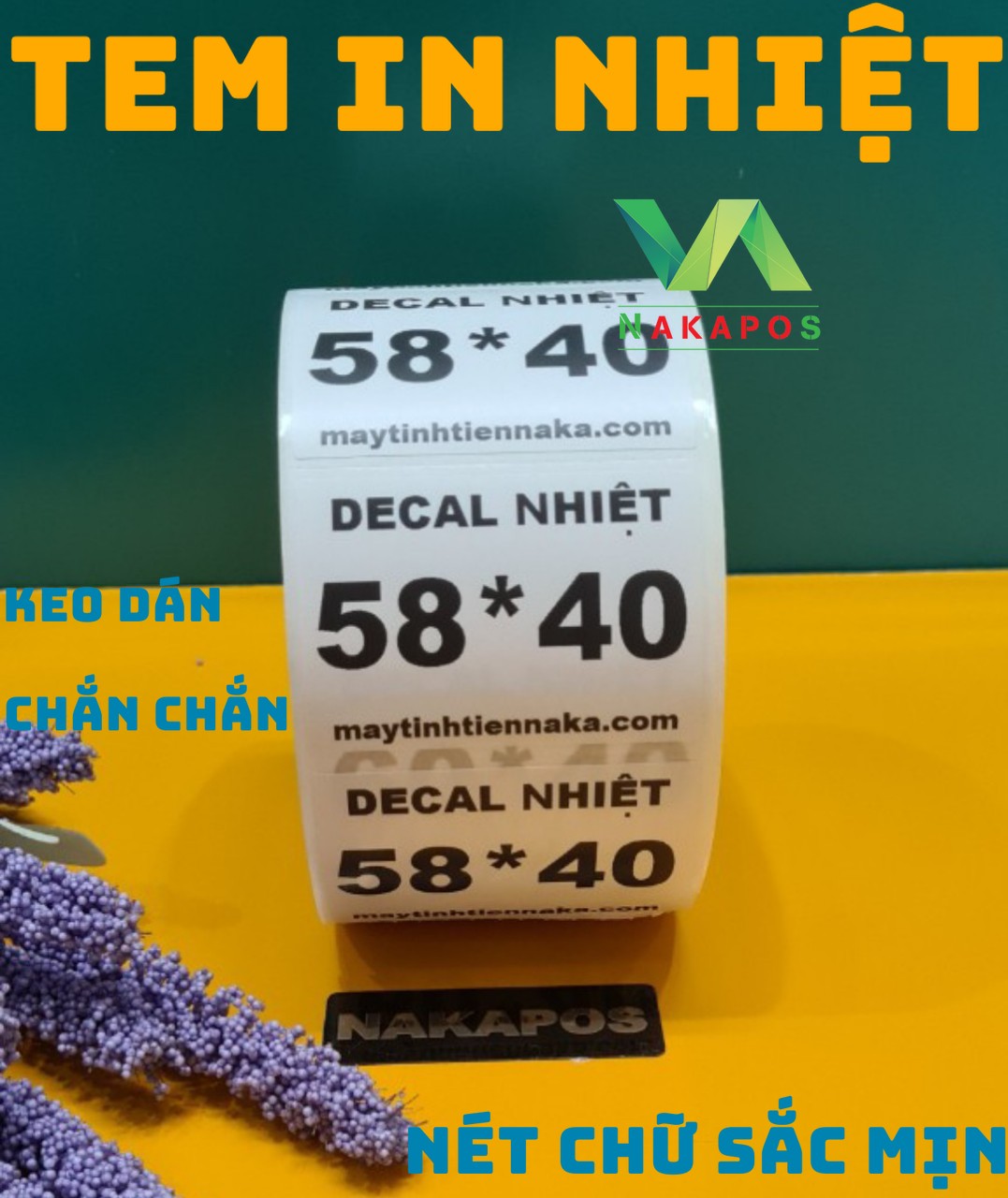 Giấy in tem mã vạch, decal nhiệt khổ 58x40 (tem cân, tem trà sữa, tem trà tranh)