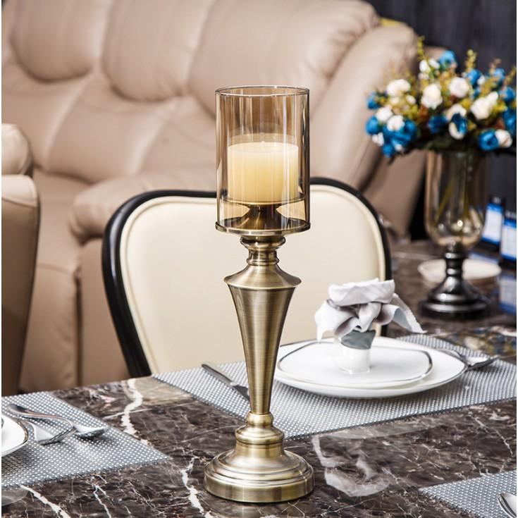 Bộ 2 đế nến trang trí bàn ăn đẹp mắt Brass Continental Retro - AsiaMart