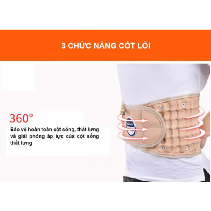 Đai kéo giãn cột sống lưng,đai hơi kéo dãn cột sống,đai lưng cột sống,đai định hình cột sống,hỗ trợ cho người bị đau lưng ,thoái hoá ,thoát vị đĩa đệm