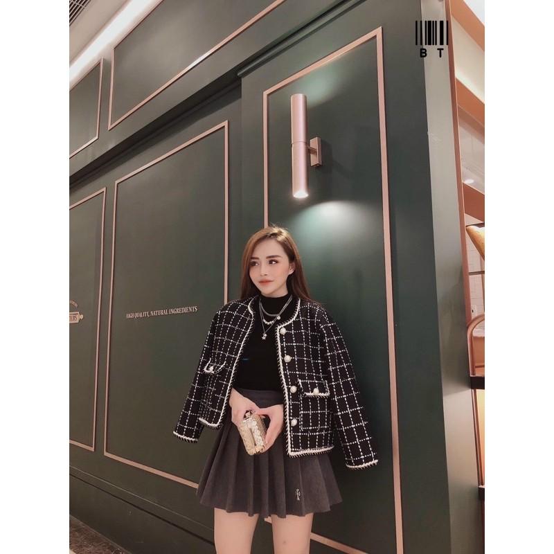 Áo khoác dạ tweed khuy ngọc mã 6621