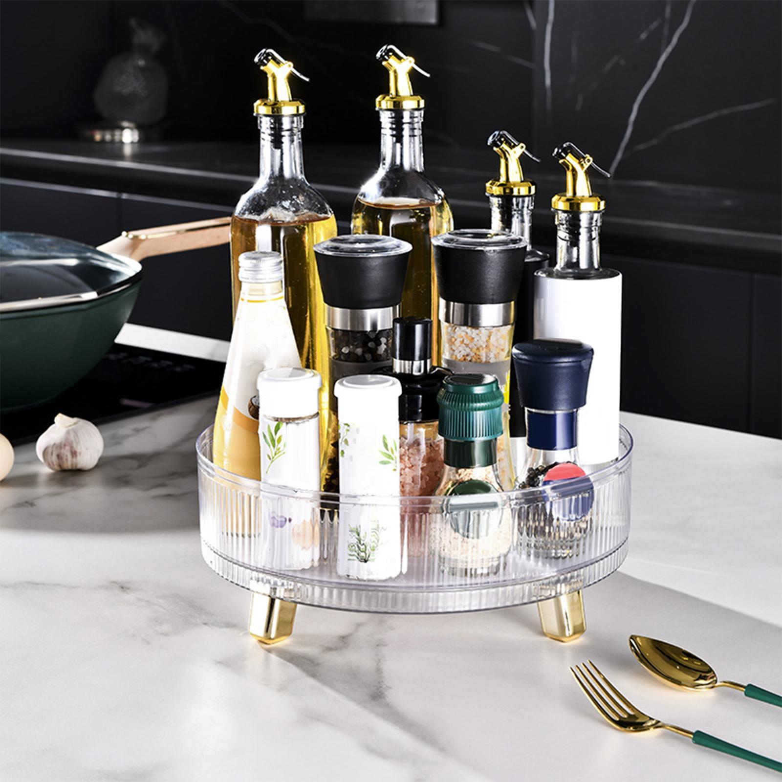 Perfume Display Tray Rotating Spice Holder Clear