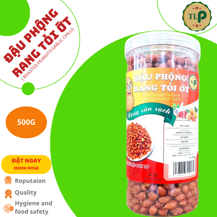 ĐẬU PHỘNG RANG TỎI ỚT TÂN LỘC PHÁT HŨ 500G [ MẪU MỚI ]