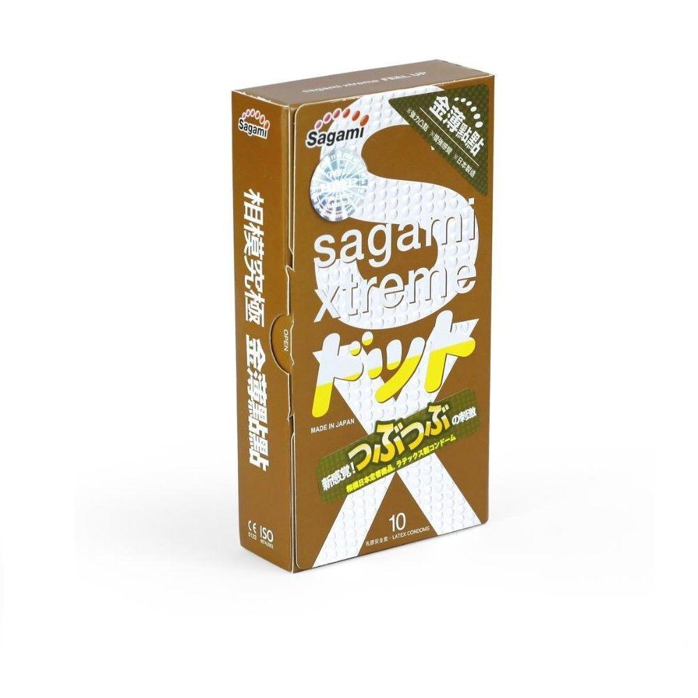 Bao cao su Sagami Xtreme Feel Up gai nhỏ, một lần thắt, nhiều chất bôi trơn, Hộp 10 chiếc