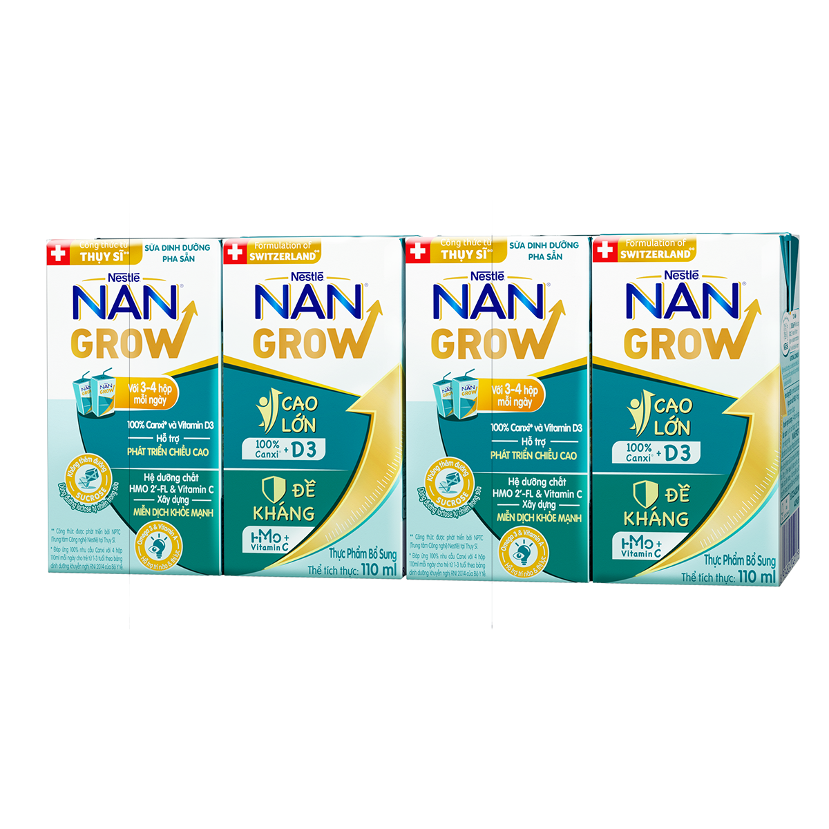 [Mua 1 Tặng 1] Thùng 36 hộp Sữa pha sẵn Nestlé NANGROW 110ml/hộp sữa mát công thức từ Thụy Sĩ 100% Canxi giúp bé cao lớn vượt trội 9(4 x 110ml) (1 tuổi trở lên)