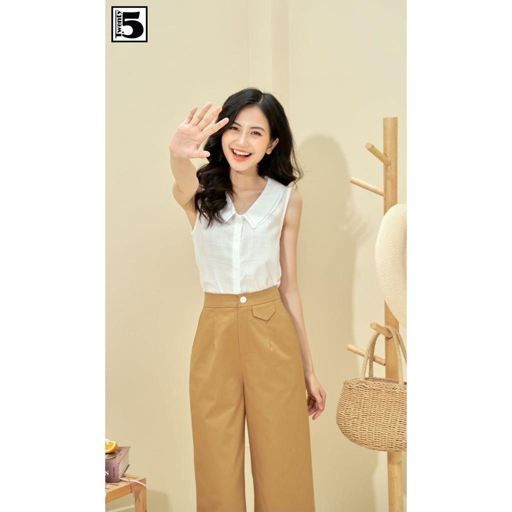 Áo sơ mi nữ sát nách, cổ 2 tầng ve Twentyfive A17