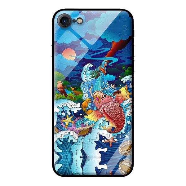Ốp kính cường lực cho iPhone 8 Mưa Cá Chép - Hàng chính hãng