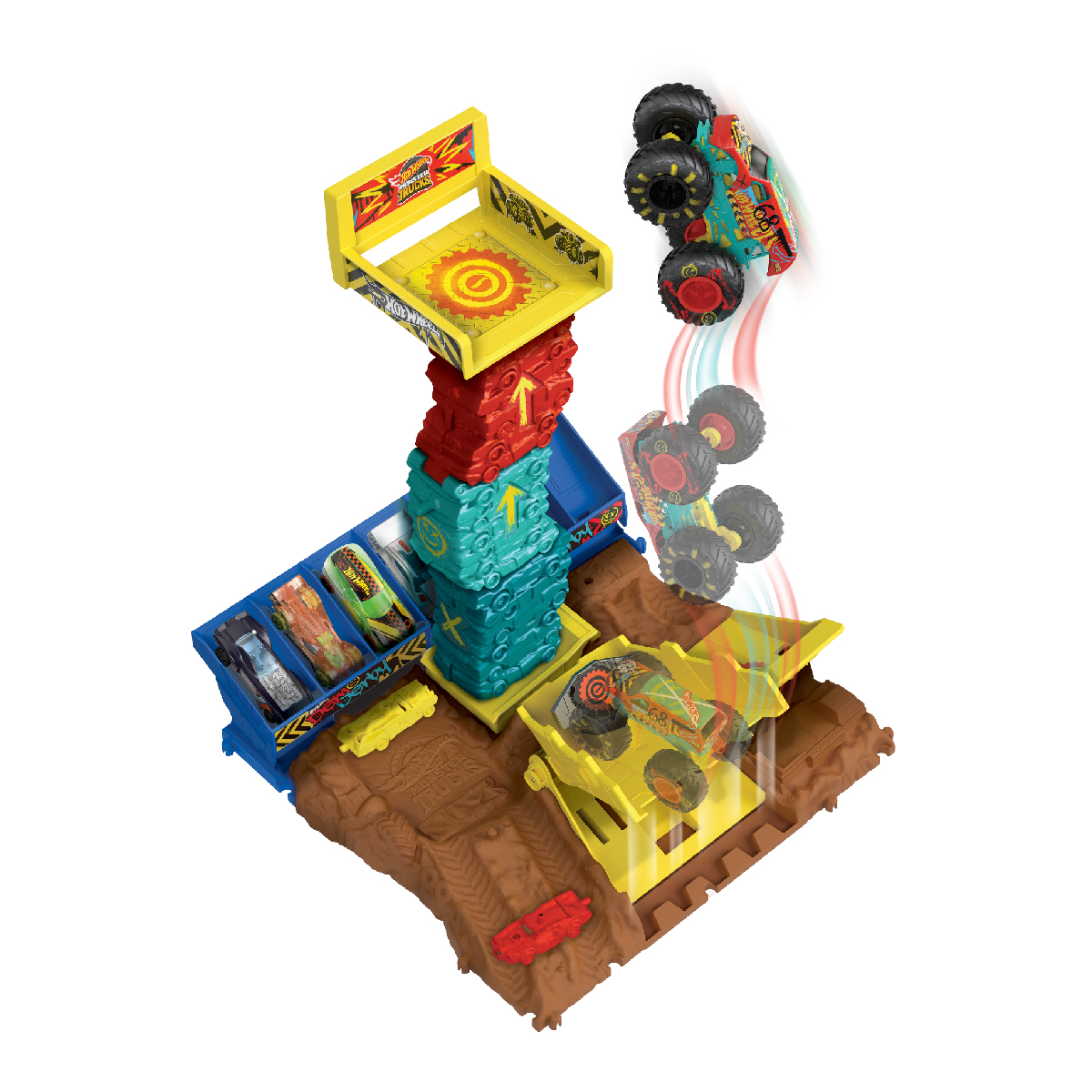 Bộ Đấu Trường Monster Trucks - Đánh Đổ Tòa Tháp Hot Wheels HNB92