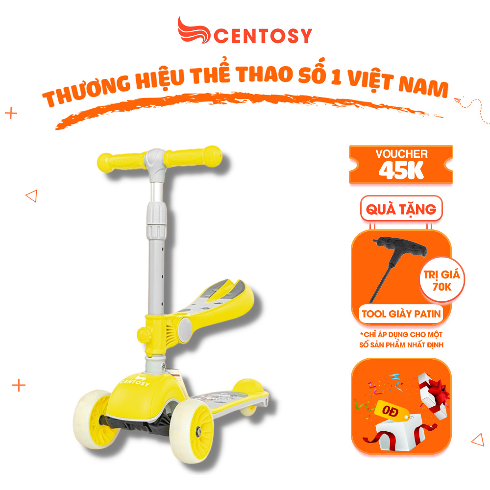 Xe Scooter, Chòi Chân Trẻ Em Cao Cấp Centosy S8 - Màu Sắc Bắt Mắt, Đèn Nháy