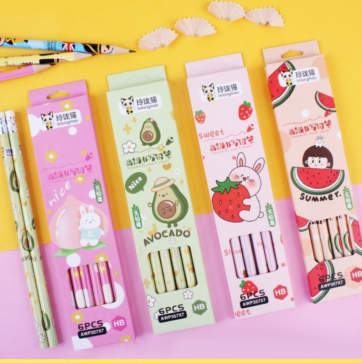 Hộp 6 bút chì chuốt HB6