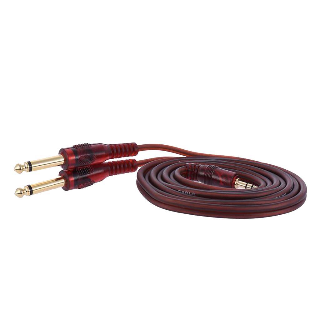 Audio Cable 3.5mm Stereo Plug to Double 6.35mm Plug Computer Mixer Cable