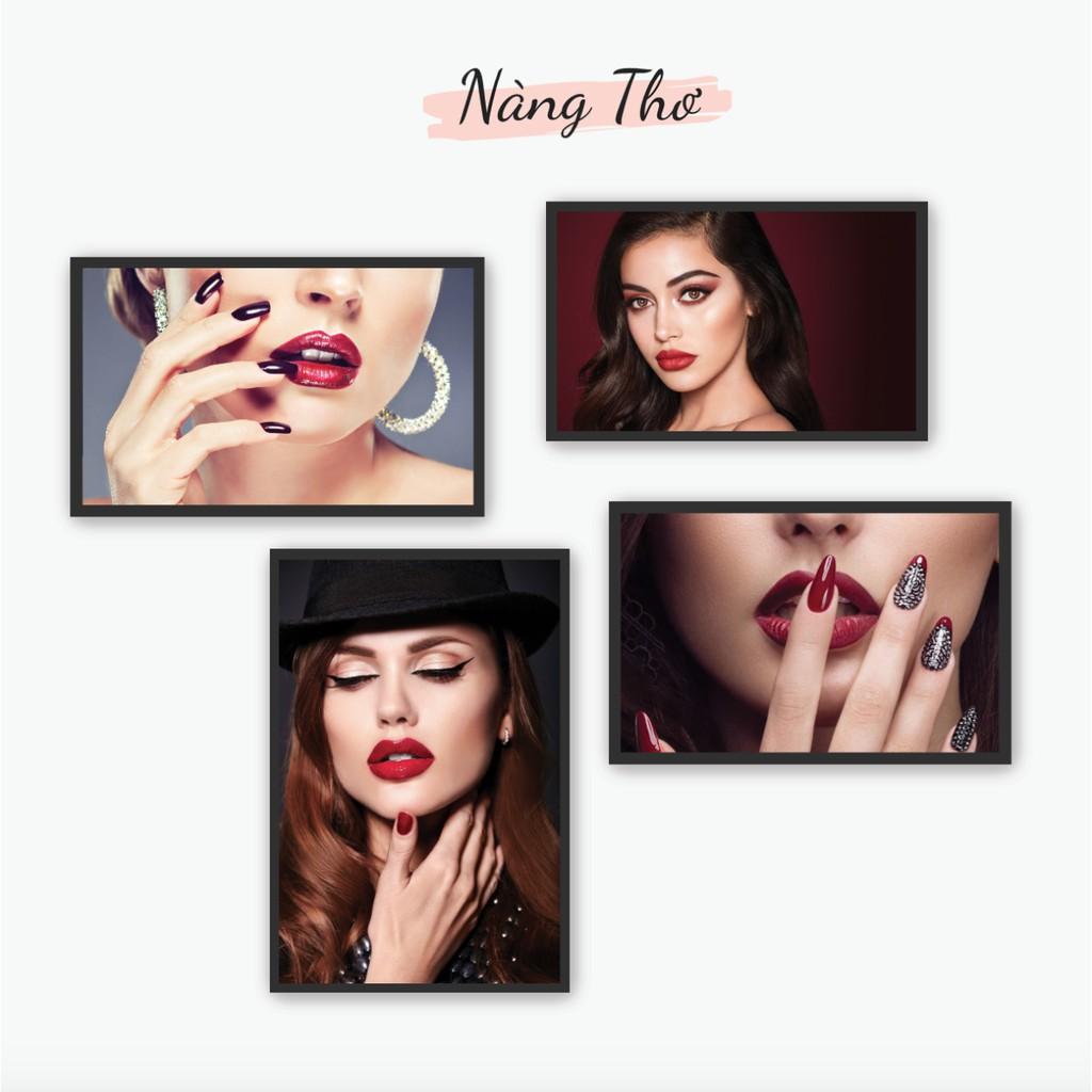 TRANH BỘ 4 TẤM CỨNG DÁN SALON TÓC, TIỆM NAILS & THẨM MỸ_DECAL VIP
