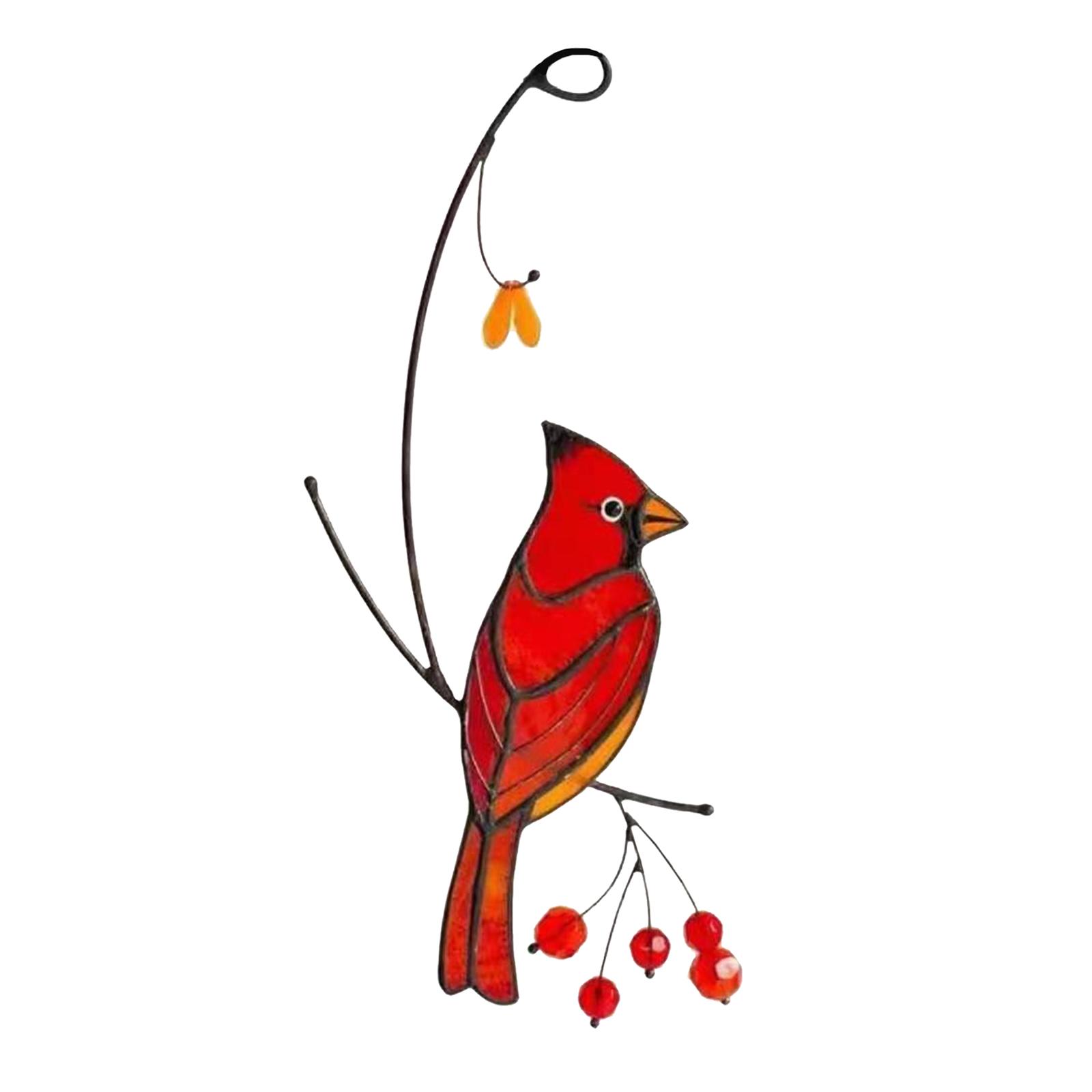 Wall Hanging Cardinal Sculpture Artwork Decorative Bird Ornaments Durable Zinc Alloy