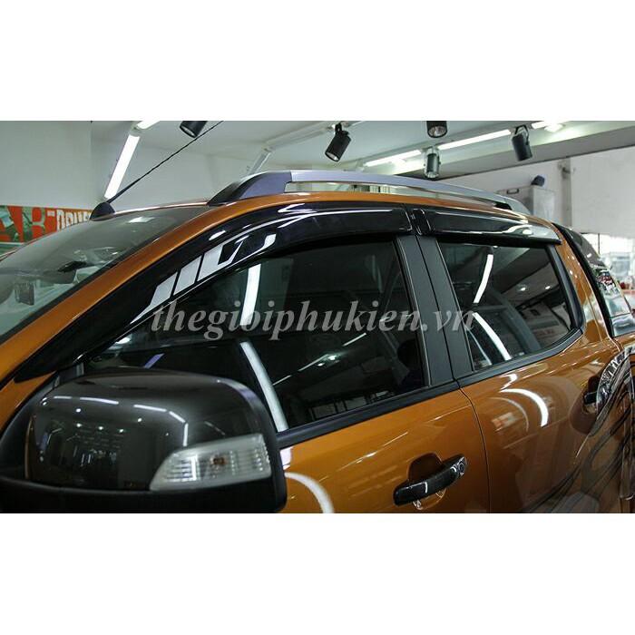 Bộ vè che mưa Ford Ranger viền INOX cao cấp