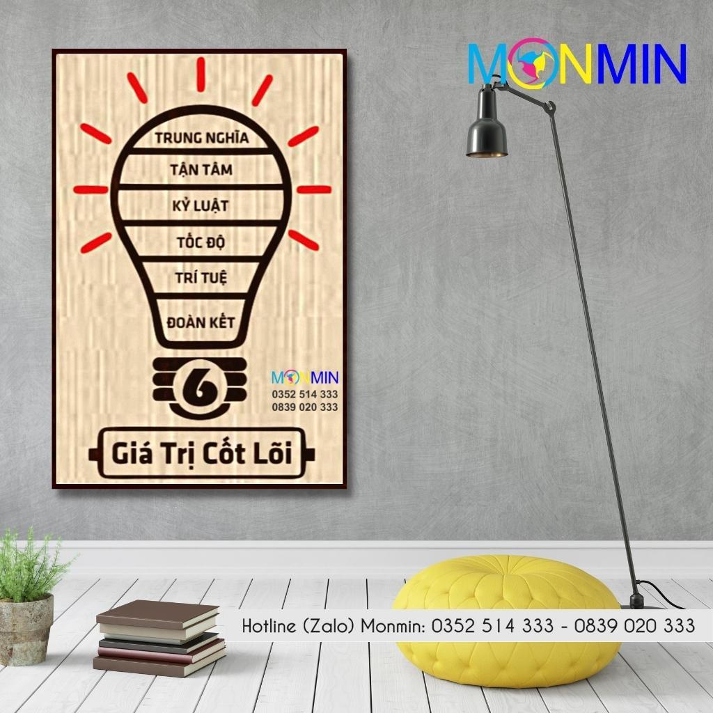 Tranh gỗ slogan tạo động lực Monmin M137 - Giá Trị Cốt Lõi