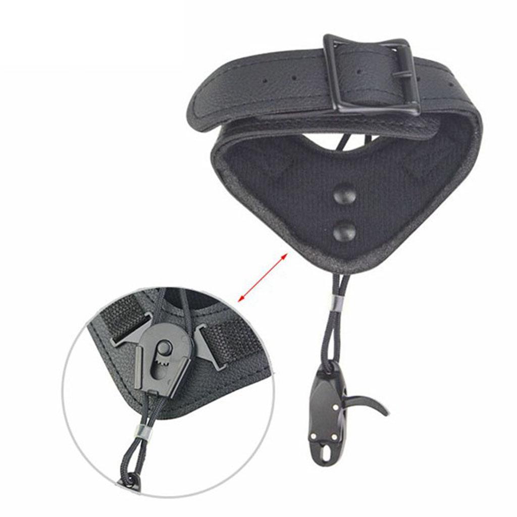 Archery Compound Bow Release - Adjustable Black Wrist Strap