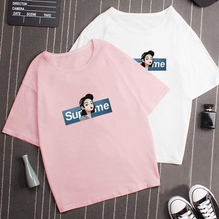 Áo thun nữ thời trang 100% cotton - áo thun tay lỡ - áo phông trắng nữ