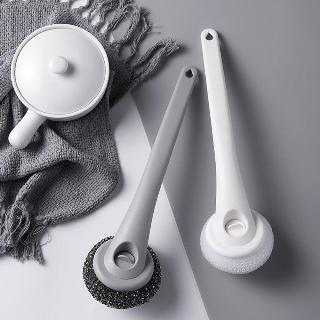 Dish Pan Pot Sponge Brush Cleaner Tool Kitchen Cleaning Scrubber White