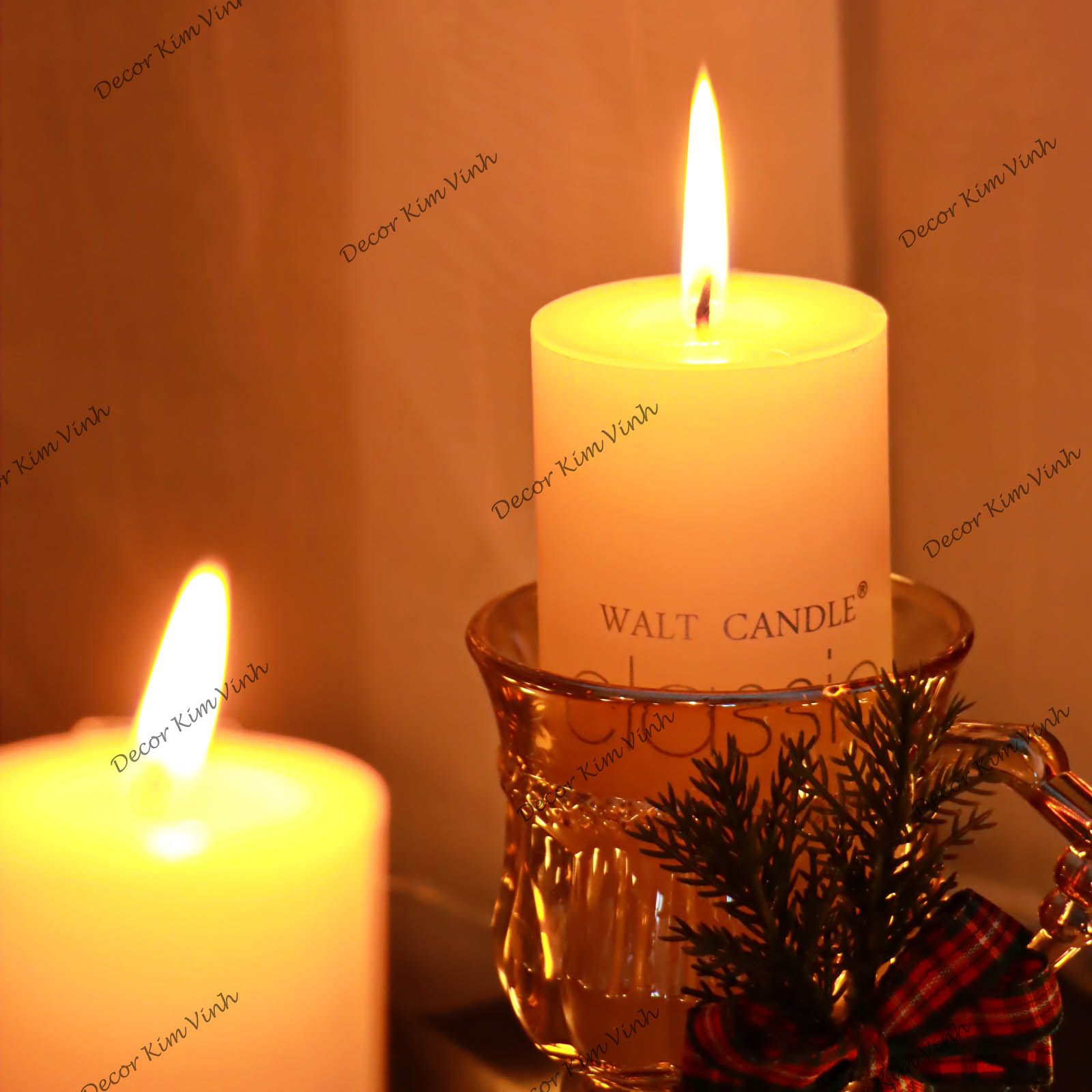 Ly Để Nến Màu Hổ Phách NEN12 Trang Trí Noel Giáng Sinh