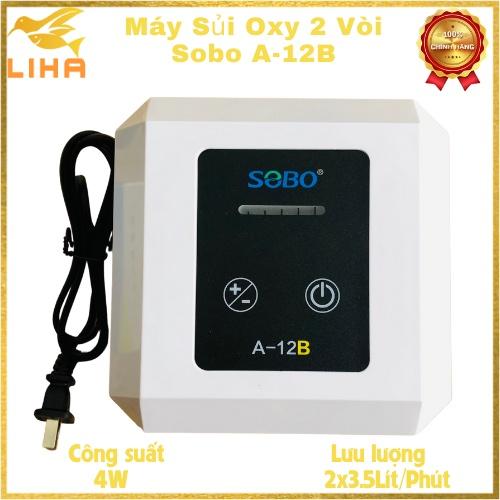Máy Sủi Oxy 2 Vòi Sobo A-12B - Máy Sủi Oxy Siêu Êm Cho Bể Cá
