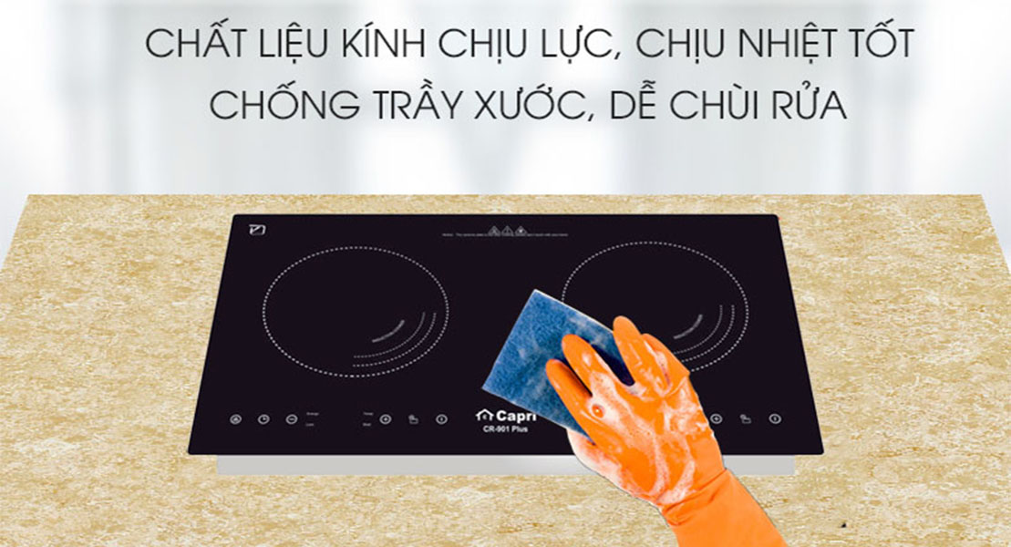 Bếp điện từ đôi Capri CR-901 Plus - Hàng Chính Hãng, Sản Xuất Theo Công Nghệ Tiên Tiến Châu Âu, Tiết Kiệm Điện Và Thời Gian Nấu Tối Ưu