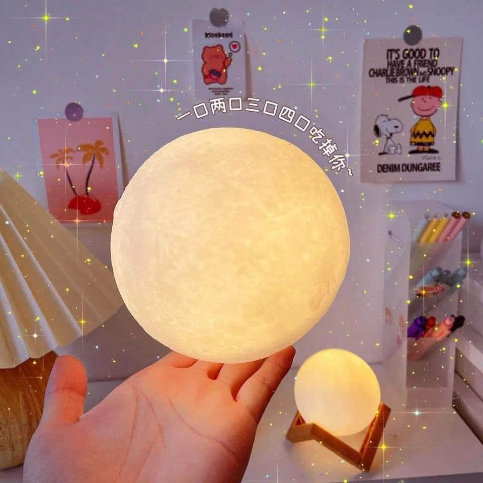 Đèn ngủ thiết kế hình mặt trăng size 8cm decor phòng ngủ siêu xinh