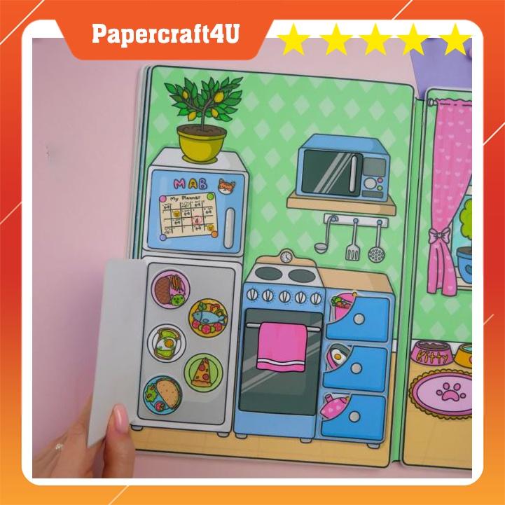 ĐỒ CHƠI NGÔI NHÀ BÚP BÊ GIẤY CẮT THỦ CÔNG DIY_Paper  MẪU 08