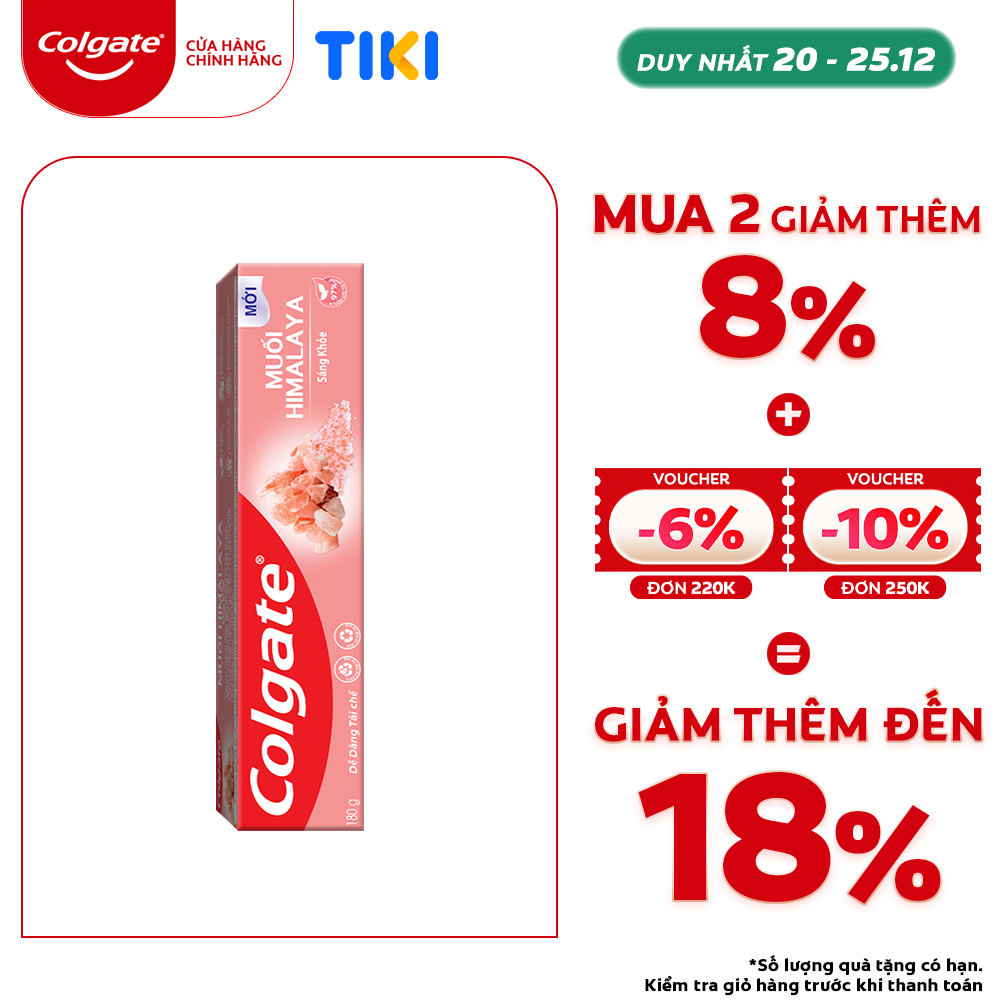 Kem đánh răng Colgate thiên nhiên muối hồng Himalaya 180g