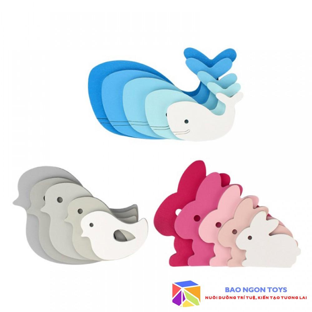 ĐỒ CHƠI XẾP HÌNH ĐỘNG VẬT THEO THỨ TỰ TĂNG DẦN - GIÁO CỤ MONTESSORI THỎA MÃN THỜI KỲ NHẠY CẢM CỦA BÉ