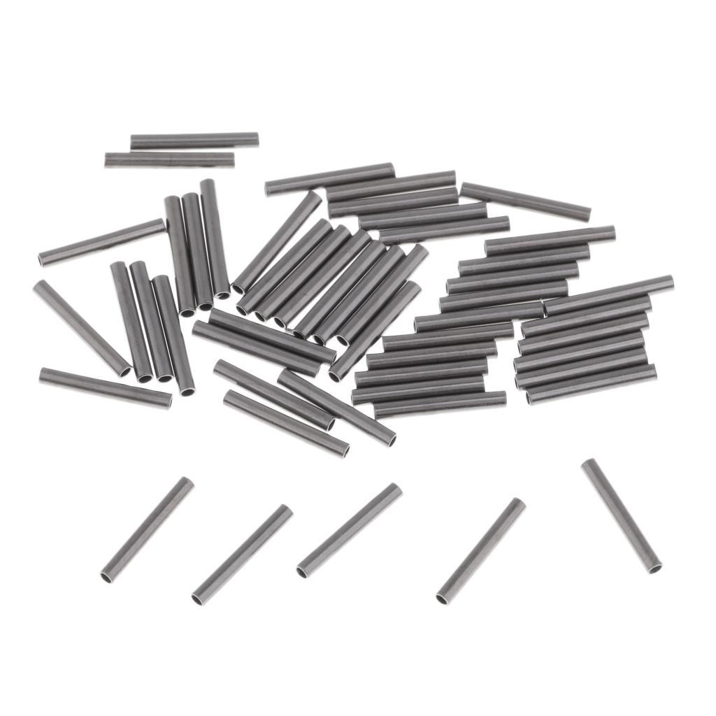 50x Single Fishing Crimp Sleeves Copper Tube Connector 7 Size