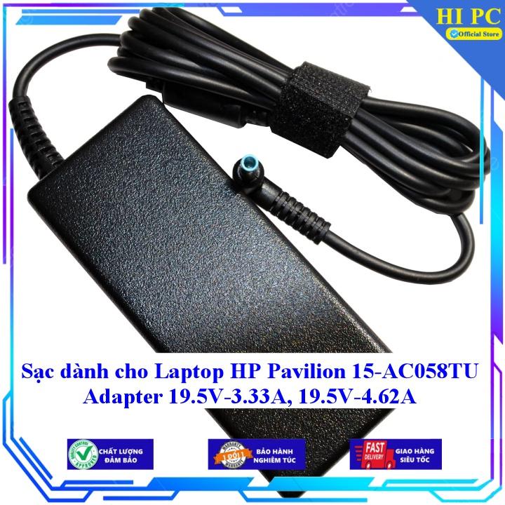 Sạc dành cho Laptop HP Pavilion 15-AC058TU Adapter 19.5V-3.33A 19.5V-4.62A - Kèm Dây nguồn - Hàng Nhập Khẩu