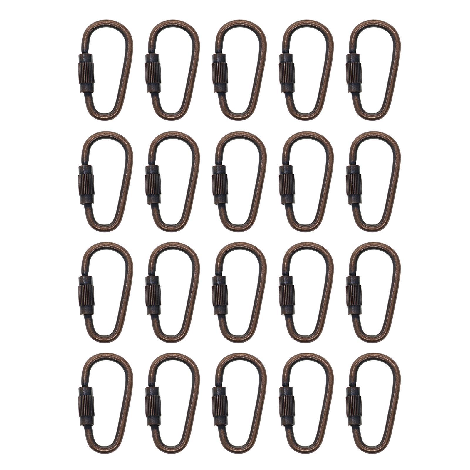 20PCS Small Locking Carabiner Clip Mini Locking Clips D-Ring Lightweight Keychain Clip for Indoor Outdoor Use