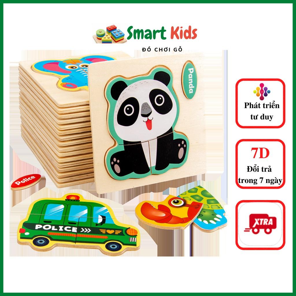 Đồ chơi giáo dục phát triển trí tuệ, tranh ghép xếp hình lego cho bé 1-4 tuổi Smart Kids