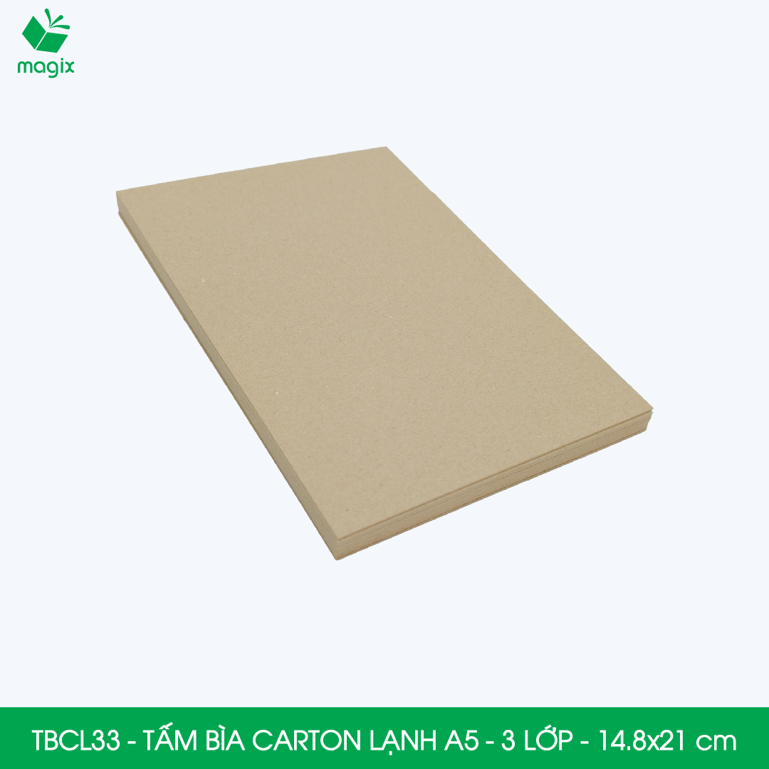 TBCL33 - A5 - Xấp 10 tấm bìa carton lạnh 3 lớp cho đóng gói, lót hộp, giữ form hàng, làm đồ handmade
