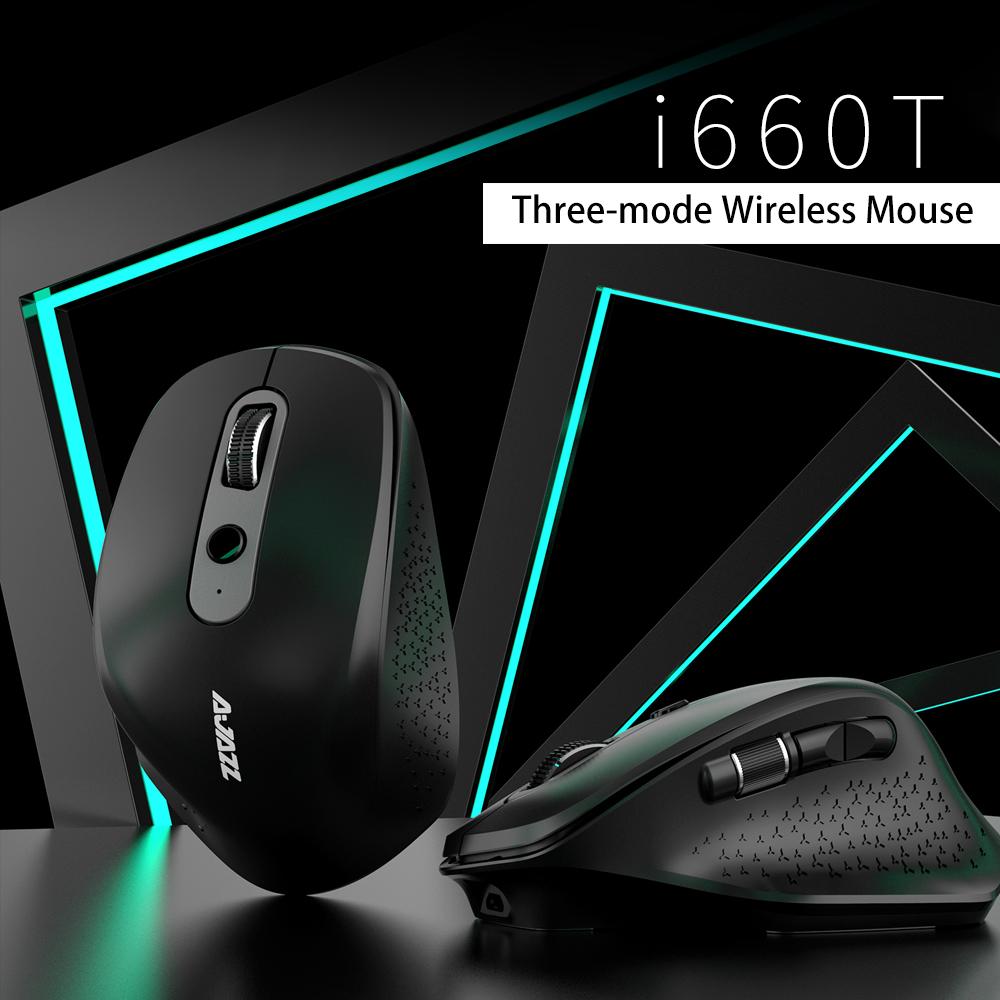 Chuột Ajazz i660T BT4.0 2.4G có thể sạc lại nhiều chế độ không dây thay thế cho Máy tính để bàn Mac Notebook