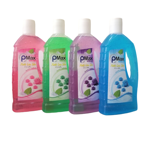 Nước lau sàn P-MAX Green Floral diệt khuẩn công nghệ Thái Lan loại bỏ các vết bẩn cứng đầu, không làm mất màu gạch men, xua đuổi côn trùng 1000ML