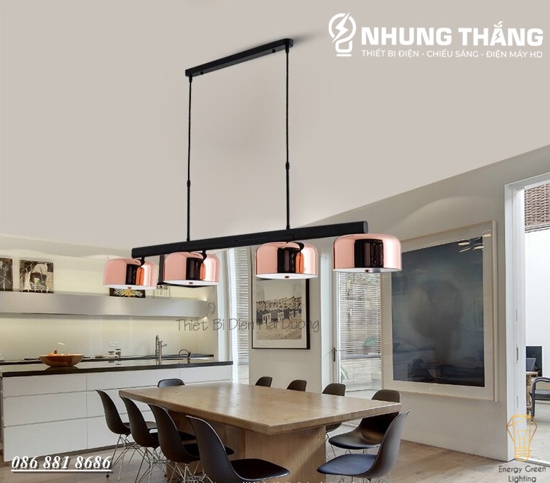 Đèn Thả 4 Chao Đui Đồng DGT-1501 - Xoay 90 Độ - Decor Trang Trí Nội Thất Sang Trọng - Phong Cách Hiện Đại - Có Video