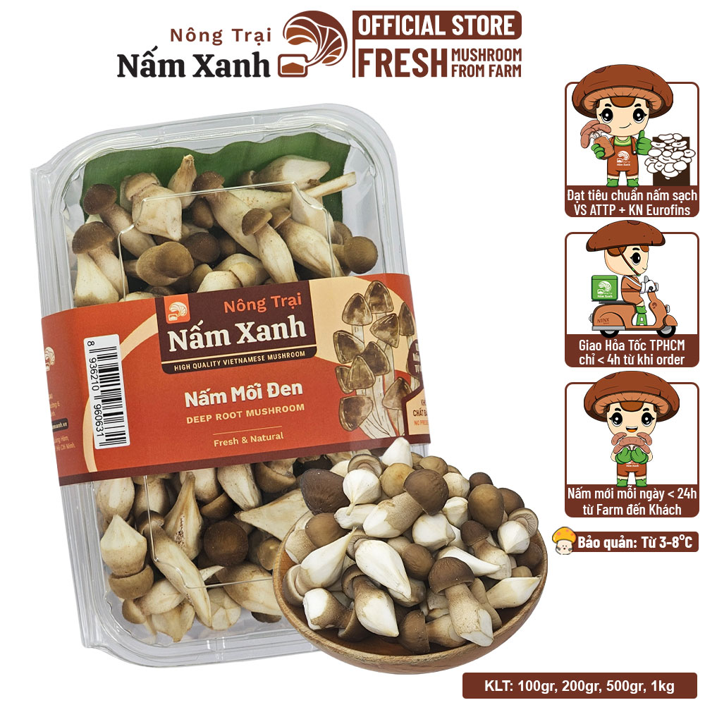 Nấm Mối Đen Tươi 1kg - Nông Trại Nấm Xanh