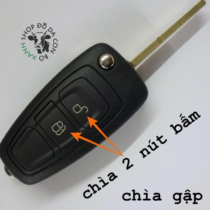 Bao da dành cho chìa khoá Ford Focus, Ecosport, Fiesta, Ranger chìa Gập handmade da thật 002