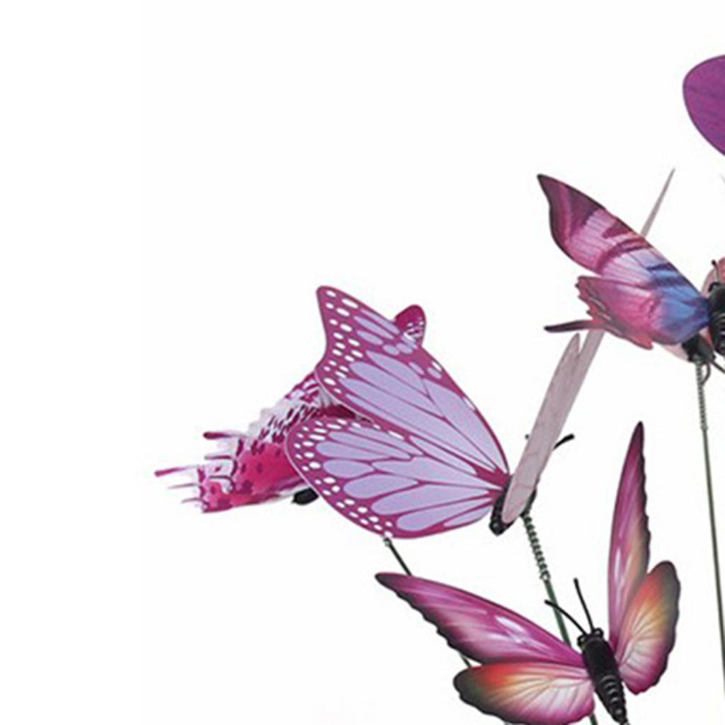 24 Pieces Garden Yard Planter Butterfly Stakes Red