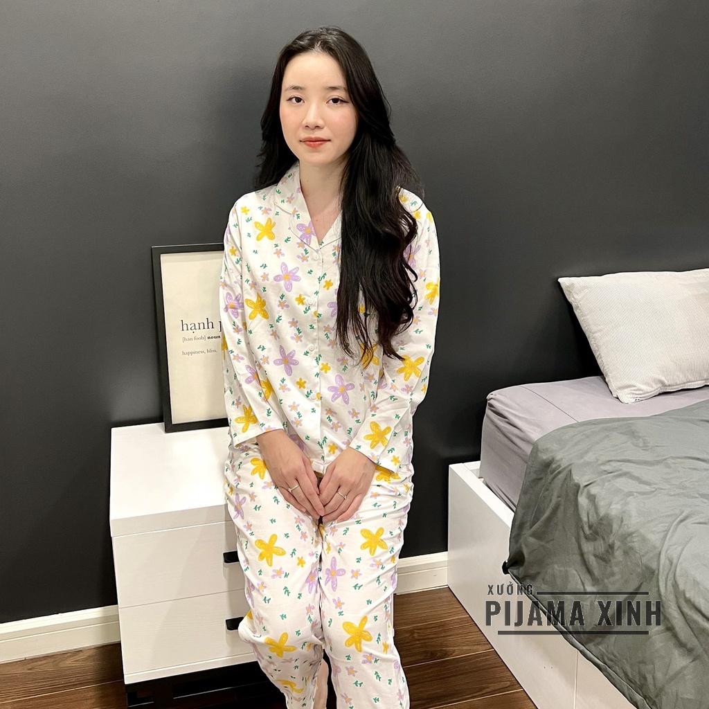 BỘ NGỦ NỮ - SET PIJAMA MẶC NHÀ HỌA TIẾT HOA DỄ THƯƠNG